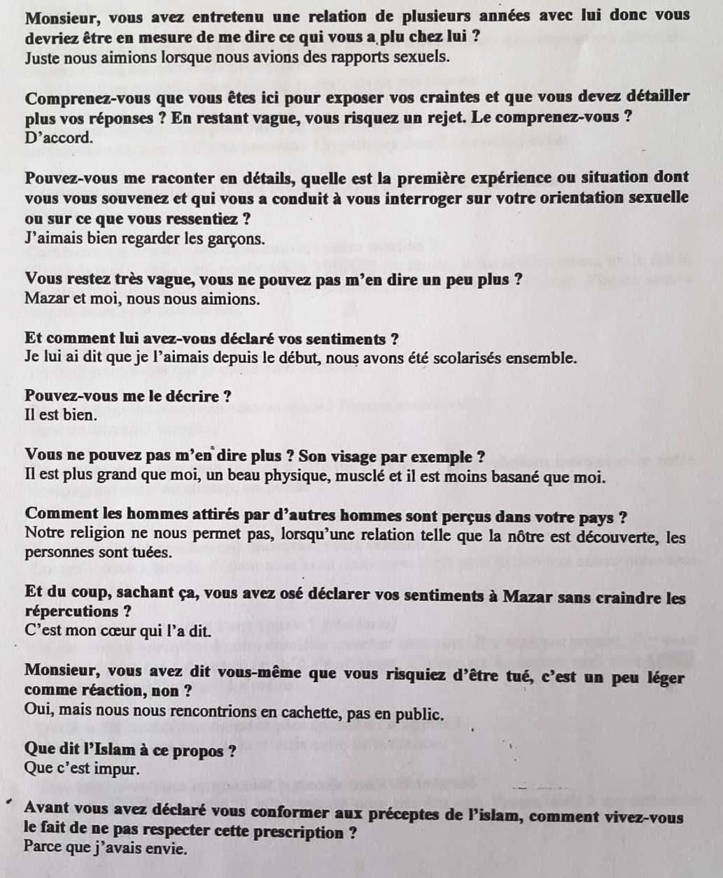 Exemple d'une décision de rejet d'une demande d'asile de l'Office Français de Protection des Réfugiés et Apatrides. ©%%Laura Baudouin