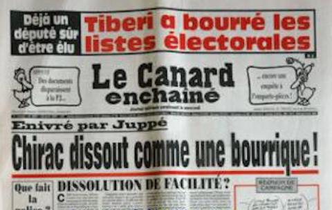 "Une" du Canard enchaîné, 23 avril 1997